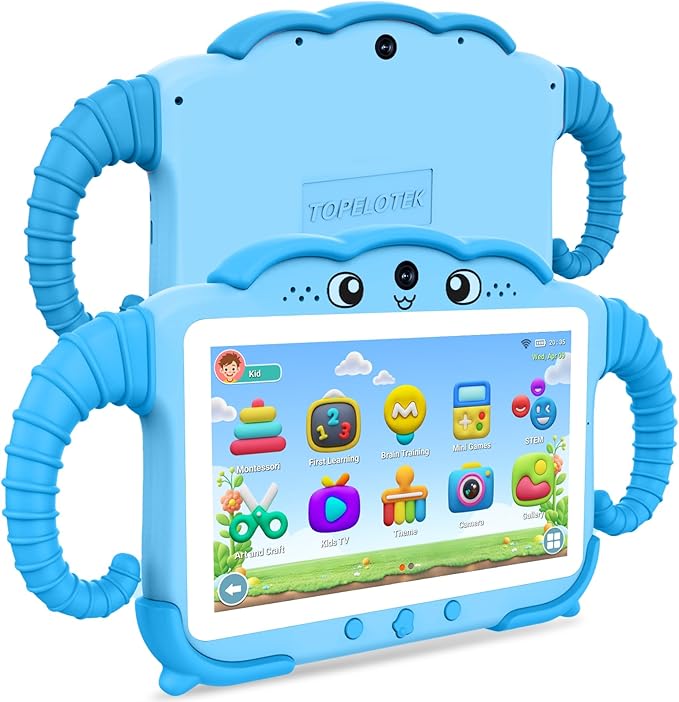 Kids Tablet 7IN Tablets for Kids 3-7, Tablet for Toddlers with Educational Games, 32GB Toddler Tablets for Children with Learning Apps, WiFi, Touch Screen, Shock Proof Case, Gift for Toddler Boy Girl