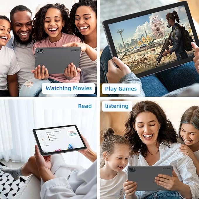 kinstone 10.1 Inch Android Tablet - Octa-Core 2.0GHz MTK8183 Processor, 8GB RAM 256GB ROM Expandable 1TB, 13MP Dual Camera, 1920x1200 FHD Display, 6000mAh Battery, Dual WiFi 2.4G/5G, Bluetooth 5.0