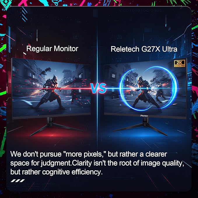 27-inch 300Hz Gaming Monitor, 2K QHD (2560x1440),1MS, Fast IPS Panel Computer Monitor, Support FreeSync,High Brightness 250 cd/㎡, 100% sRGB, HDMI,DP Ports (G27X Ultra)