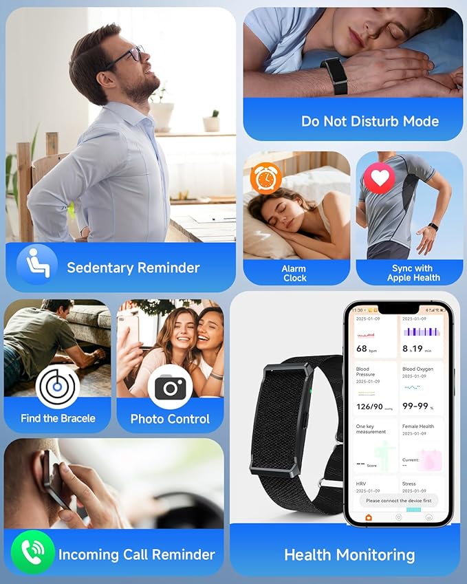 Smart Bracelet for Men Women, Health Activity Fitness Trackers, 24/7 Continuous Blood Pressure/Heart Rate Monitor, 24H Sleep Tracker,170+ Sports Modes Fitness Tracker, Smart Band with Free APP 2 Bands
