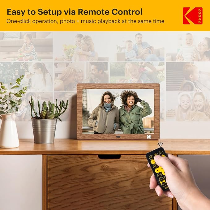 KODAK 8 Inch Digital Picture Frame with Remote Control,1280 * 800 IPS HD Screen Digital Photo Frame, Auto-Rotate,Easy Operated Programmable Auto On/Off, NO WiFi