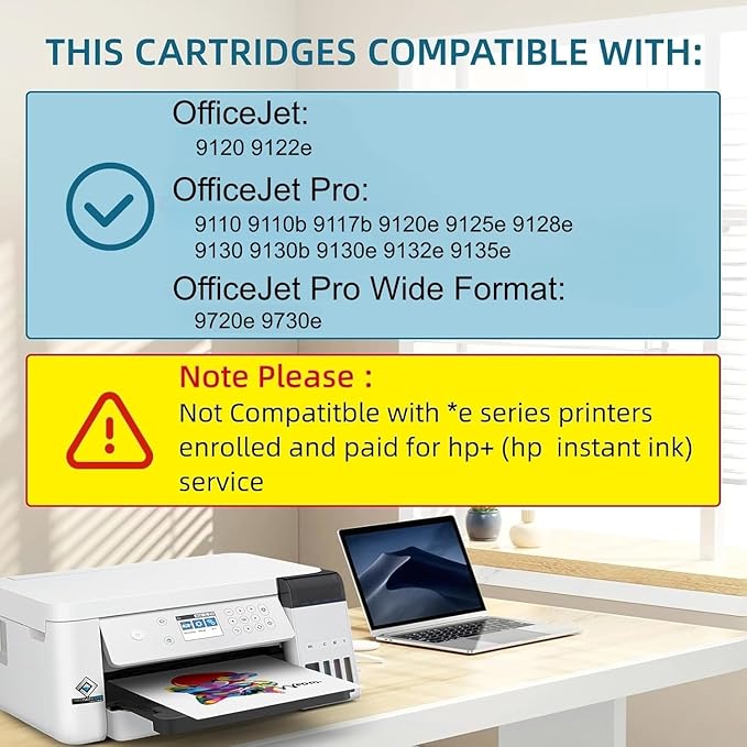 936e 936XL Ink Cartridges Combo Pack High Page Yield Compatible for HP 936 936e Ink Cartridge Work for OfficeJet Pro 9110b 9122e 9125e 9128e 9130b 9135e Wide Format 9720e 9730e (4-Pack)