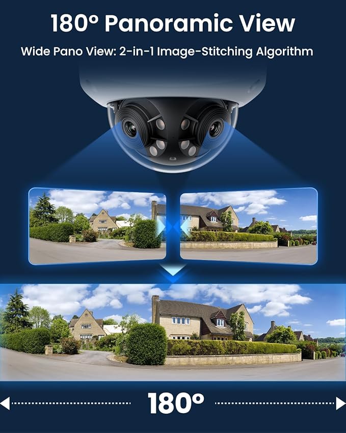REOLINK Duo 3V PoE, 16MP UHD Dual-Lens PoE Security Camera with 180° Panoramic, Motion Track, Color Night Vision, Smart Detection, 2 Way Talk, IK10 Vandal-Proof, IP67 Weatherproof, No PT Supported