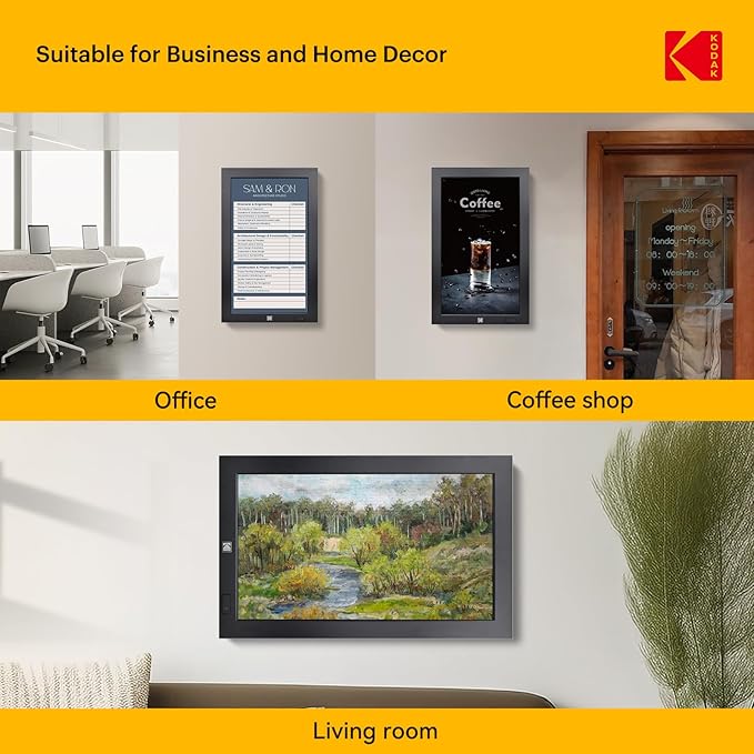 KODAK 17.3" X-Large WiFi Digital Picture Frame - 1920x1080 FHD IPS Display with 32GB Storage, Auto-Rotate, Remote Control, Wall Mountable, Compatible with Alexa, for Family
