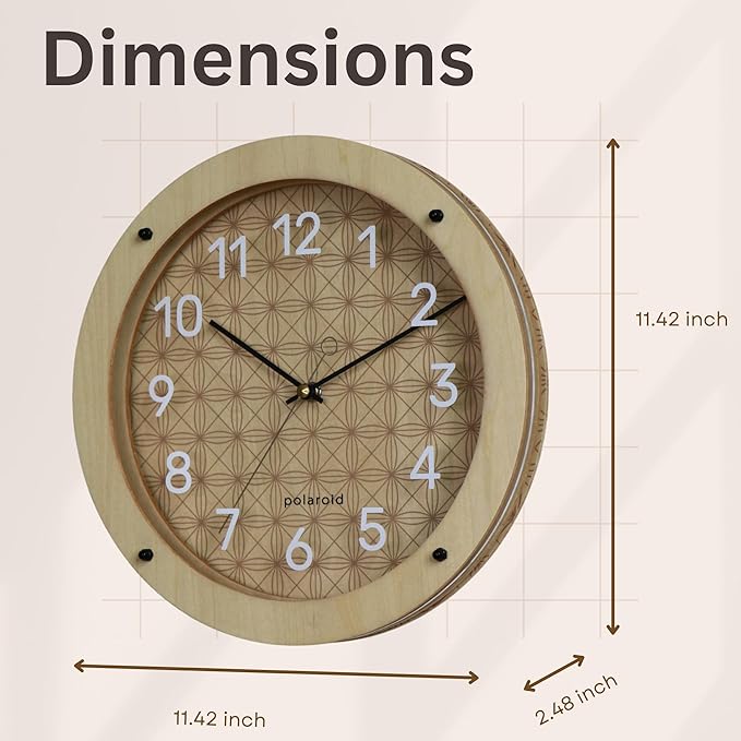 DODEKA Wall Clock Boho Style Circular Layered Design Analog Light Weight Minimalist Home Decoration for Living Room Bedroom Kitchen