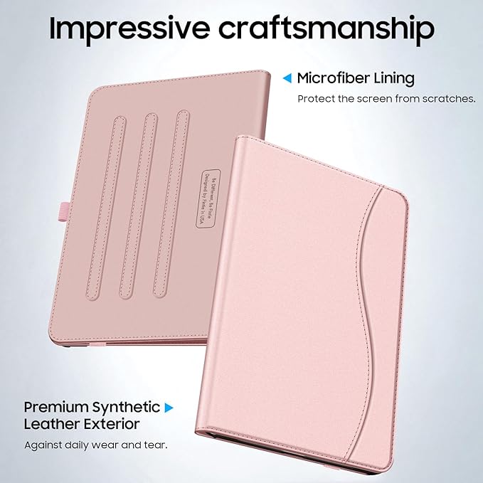 Fintie Case for Samsung Galaxy Tab A9 Plus/A9+ 5G 11 Inch 2023 Model (SM-X210/X216/X218), Multi-Angle Viewing Smart Stand Back Cover with Pocket Auto Wake/Sleep, Rose Gold