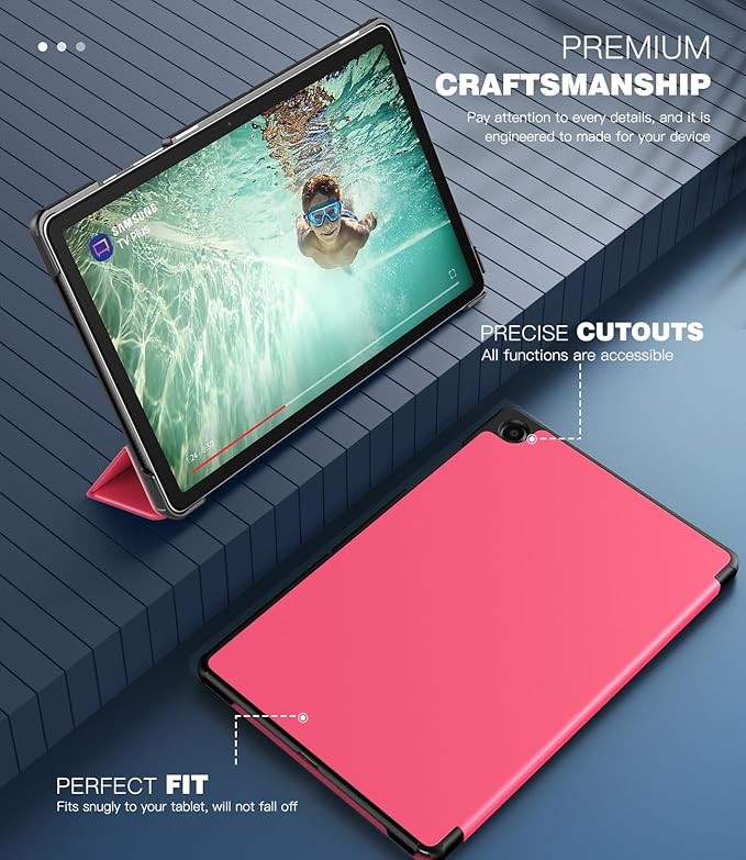 TiMOVO Case for Samsung Galaxy Tab A9+/A9 Plus 11 Inch 2023, Slim Lightweight Stand Hard Back Shell Protective Cover for Galaxy Tab A9+ Tablet SM-X210/X216/X218, Auto Wake/Sleep, Peach Pink