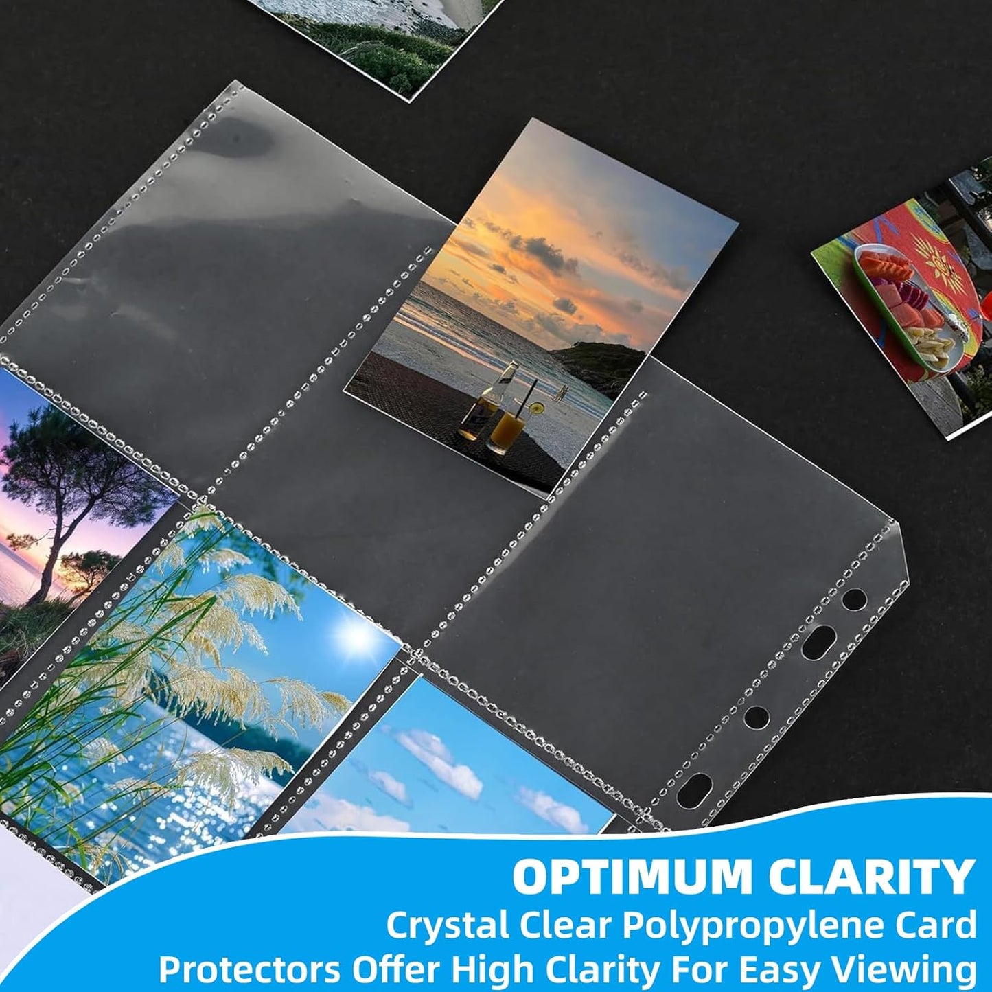 60 Pack 9 Pocket Card Sleeves Binder Sheets，Holds 1080 Cards, Clear Trading Card Sleeve Pages Protector for 3 Ring Binder, Fit for Baseball,Football,Game,Business Cards