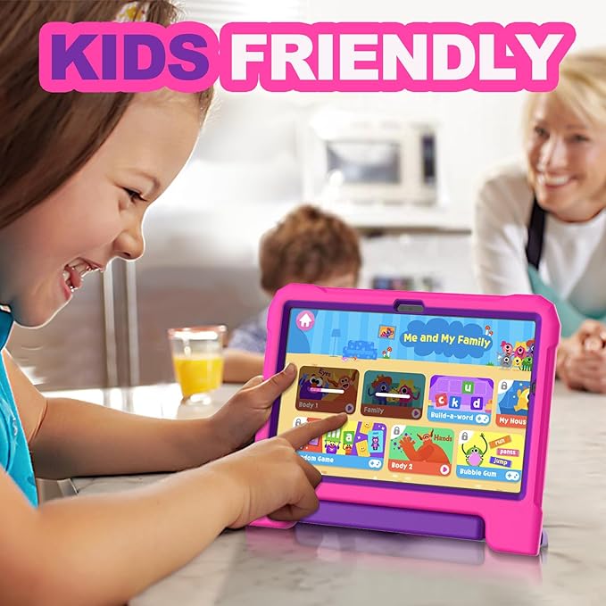 YIHE Kids Case for Samsung Galaxy Tab A11 Plus 2025 & A9 Plus 2023 11 Inch, Shockproof Handle Stand Cover with Built-in Screen Protector, Pink&Purple
