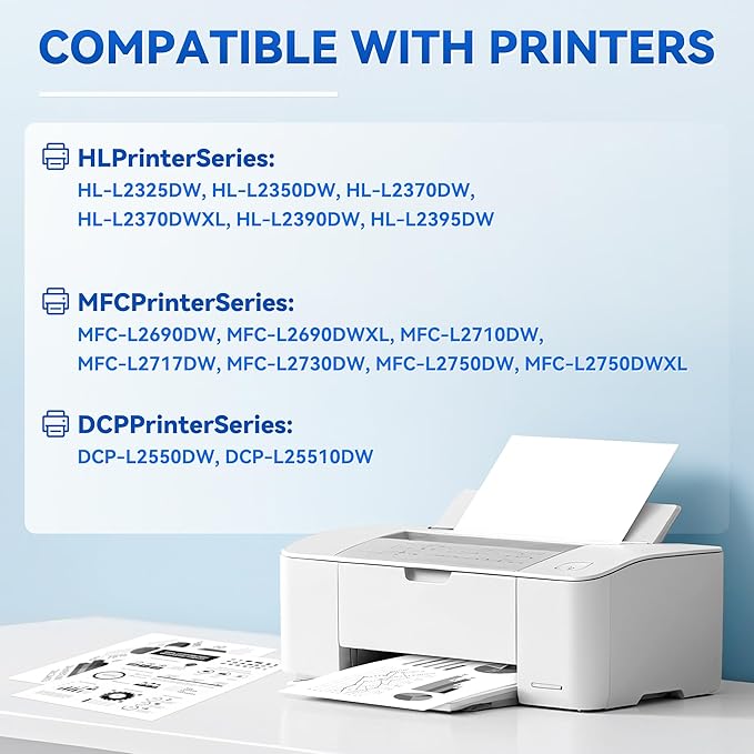 TN760 Toner Cartridges Black 2-Pack Compatible for Brother TN760 TN730 TN-760 TN-730 Toner Cartridges High Yield Compatible for Brother HL-L2350DW L2395DW L2370DW MFC-L2750DW MFC-L2710DW DCP-L2550DW