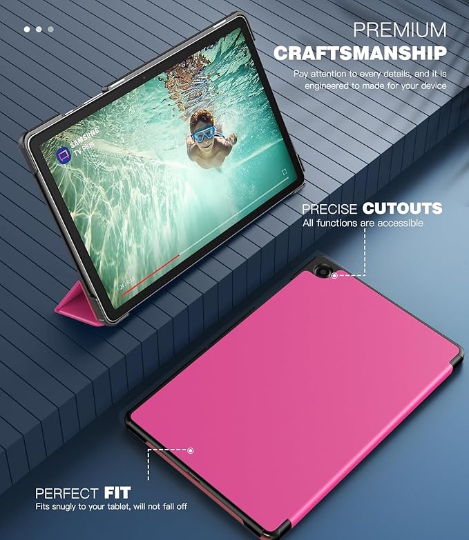 TiMOVO Case for Samsung Galaxy Tab A9+/A9 Plus 11 Inch 2023, Slim Lightweight Stand Hard Back Shell Protective Cover for Galaxy Tab A9+ Tablet SM-X210/X216/X218, Auto Wake/Sleep, Begonia Red