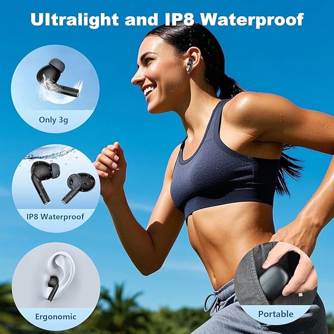 AI Translation Earbuds Real Time - 3-in-1 Bluetooth 5.4 Translating Ear Buds,, 144 Language,Bluetooth Translation Headphone, 80H Playtime Translator, iOS ＆ Android, Travel Business Learning,(Black)