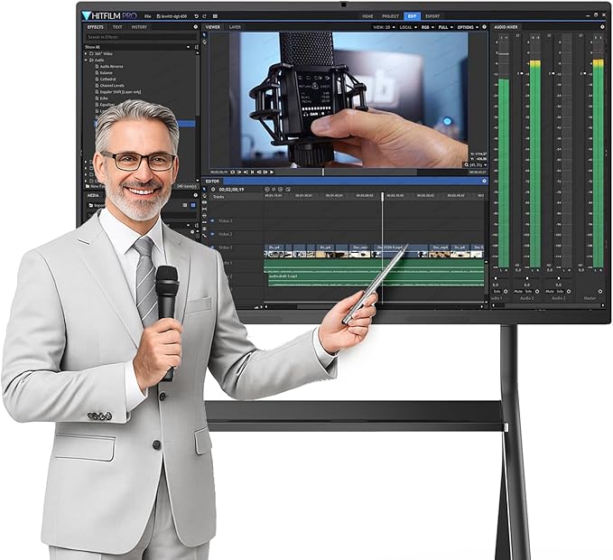 85" Smart Board, 4K UHD Interactive Board, 20-Point Touch, Android 13, 8GB & 128GB, Screen Sharing, Bluetooth/WiFi/HDMI, All-in-One Meeting & Education Solution (Wall Mount Included)