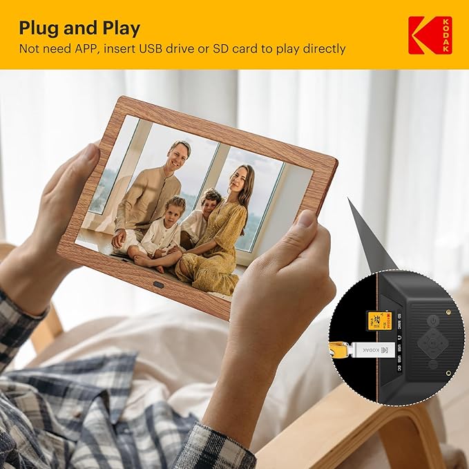 KODAK 8 Inch Digital Picture Frame with Remote Control,1280 * 800 IPS HD Screen Digital Photo Frame, Auto-Rotate,Easy Operated Programmable Auto On/Off, NO WiFi