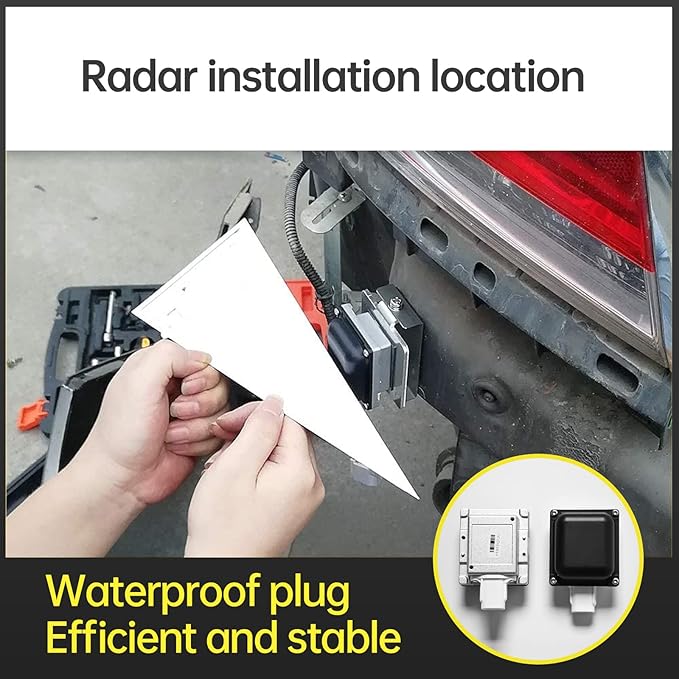 BY-J Car Blind Spot Detection System, 24GHz Millimeter Wave Radar Sensor Blind Spot Monitoring System Kit, Universal Car SUVs Trucks RVs Lane Changing Warning with Reversing Radar Parking System