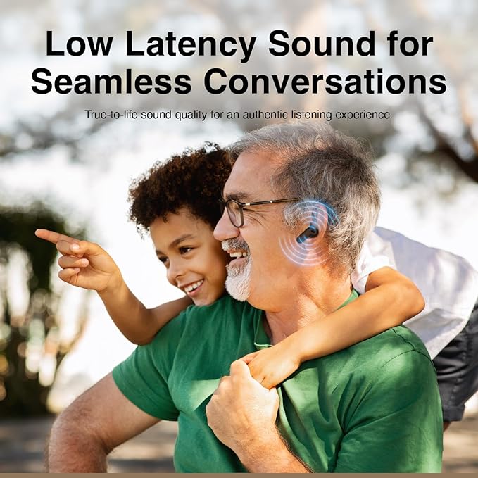 F1-S OTC Hearing Aids for Seniors, Rechargeable Battery, Bluetooth App Control & AI Noise Reduction, Invisible Design, Includes 3 Cleaning Brushes