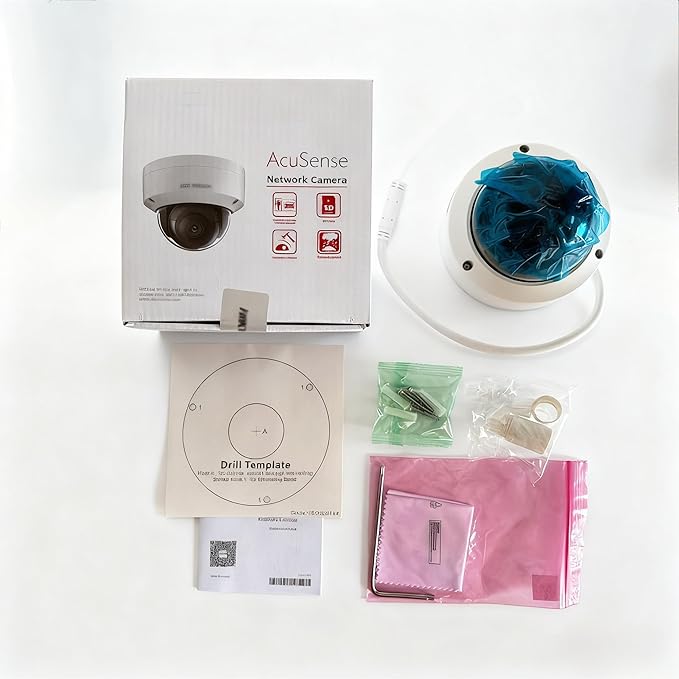 DS-2CD2183G2-I 4K 8MP Hik PoE Dome IP Camera Indoor Outdoor, Acusence, Human/Vehicle Detection, 98ft IR Night Vision, H.265+, IP67, 512GB microSD Card, 2.8mm Lens Hik-Connect APP