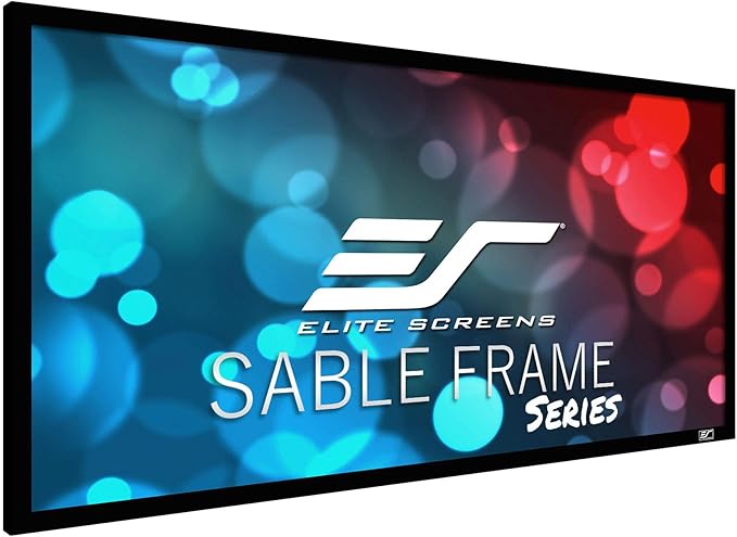 Elite Screens Sable Frame, 96-inch 2.35:1 Diagonal, Active 3D 4K Ultra HD ReadyFixed Frame Home Theater Projection Projector Screen, ER96WH1-Wide