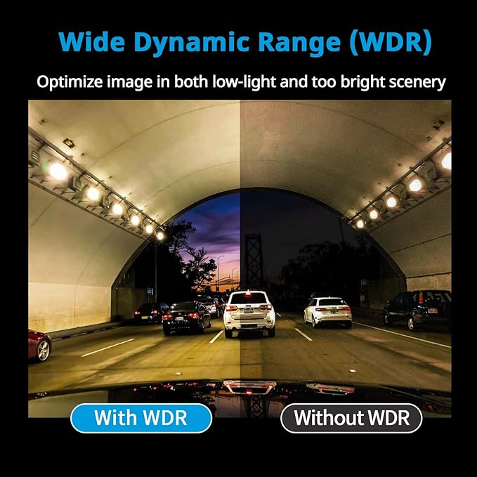 HP Dash Cam Front and Rear, 4K + 1080P Dual Camera for Car, Built-in 64GB Card, Night Vision, APP Control, Emergency Recording, G-Sensor, WDR Technology, Support Parking Mode (Hardwire Kit Required)