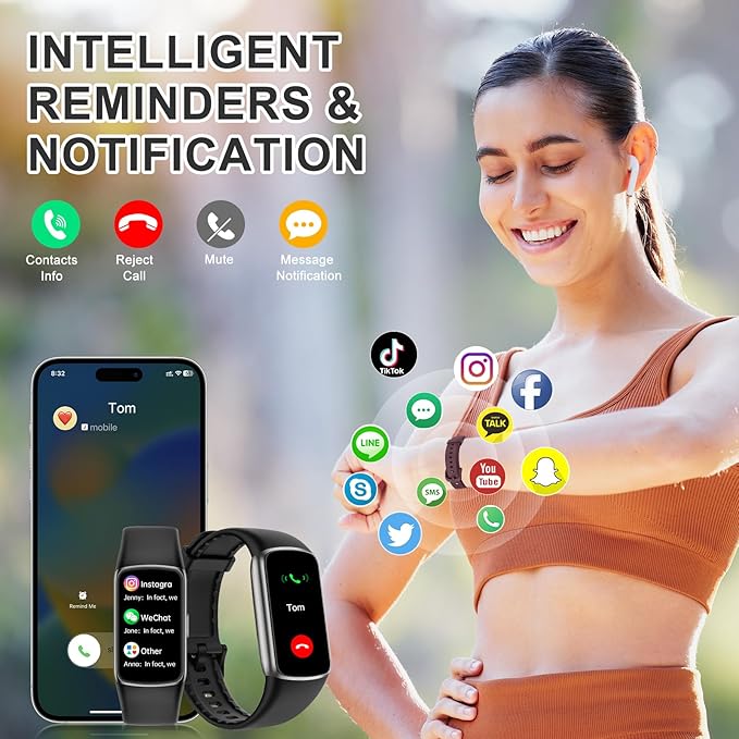 Fitness Tracker Step Counter with 24/7 Heart Rate Blood Oxygen Sleep Monitor, 1.47'' AMOLED Touch Color Screen Fitness Watch, Smart Watches for Women Men