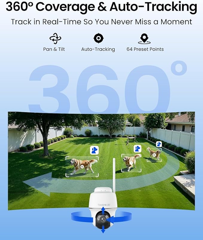 REOLINK 4K Solar Security Camera Outdoor, Encrypted Local Storage Camera System, 360° Pan Tilt, Smart Detection, No Monthly Fee, Home Hub with 4X PT Ultra + Solar Panel