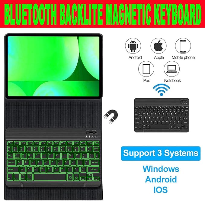 Keyboard Case for Samsung Galaxy Tab 10 FE Plus 13.1inch, S10 FE+ Smart Keyboard Case Magentic Keyboard Cover with S-Pen Holder, Blue