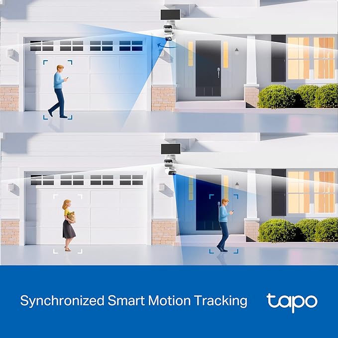 Tapo 2K Dual Lens Pan/Tilt Security Battery Camera Wiress w/Solar Panel, 165° Wide-Angle + 6mm Telephoto, Free Person/Vehicle Detection, 360° Pan, SD/Cloud Storage, Works w/Alexa & Google, C645D KIT