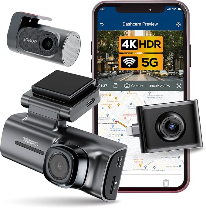 i-Sight S550 – Dash Cam Front and Rear Plus Cabin for Cars. Dash Camera for Cars with 60fps, 4K Dashcam, Built-in GPS, Wi-Fi, Lane Departure Alert, Parking Mode & G-Sensor
