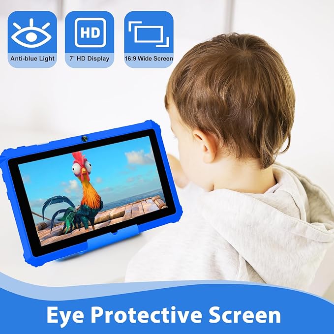 7 inch Kids Tablet for Kids 3-7 Andoird Toddler Tablet for Toddlers with Case 32G Kids Tablets with Parental Controls Tabletas Wifi Dual Camera GMS Certified Learning Tablets for Children (Blue1)