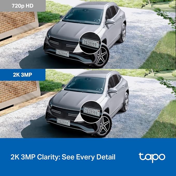 Tapo 2K 3MP Pan/Tilt Indoor/Outdoor Security Camera, Free Person/Baby Cry Detect & Motion Track, 360° View, Color Night Vision, SD/Cloud Storage, Works w/Alexa & Google Assistant, HybridCam 360