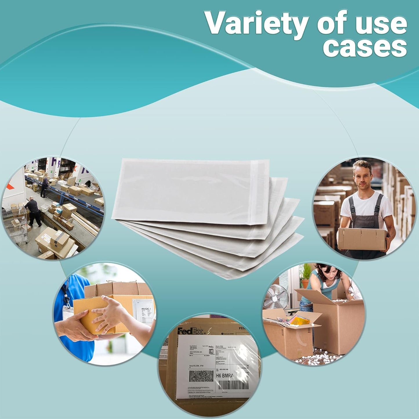 APQ Pack of 1000 Clear Packing List Envelopes 5.5 x 10. Plain Face Shipping mailers 5 1/2 x 10. Self-Sealing envelopes for documents, invoices, Warranty Information. USPS, UPS, FedEx Approved.