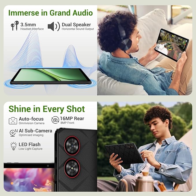 2025 Tablet 11 inch Android 15 Tablets with Keyboard Stylus Mouse: 2K IPS Tablette (2000x1200), 36GB+256GB(2TB TF), 5G/2.4G Dual WiFi, 8-Core 1.6GHz, 8000mAh,8+13MP, BT5.0/GPS-Black