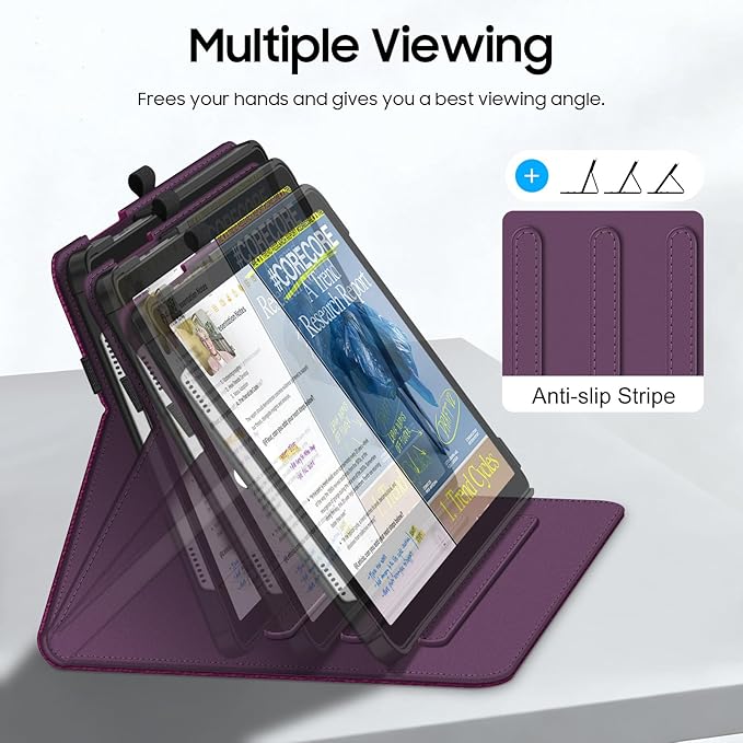 Fintie Case for Samsung Galaxy Tab A9 Plus/A9+ 5G 11 Inch 2023 Model (SM-X210/X216/X218), Multi-Angle Viewing Smart Stand Back Cover with Pocket Auto Wake/Sleep, Purple