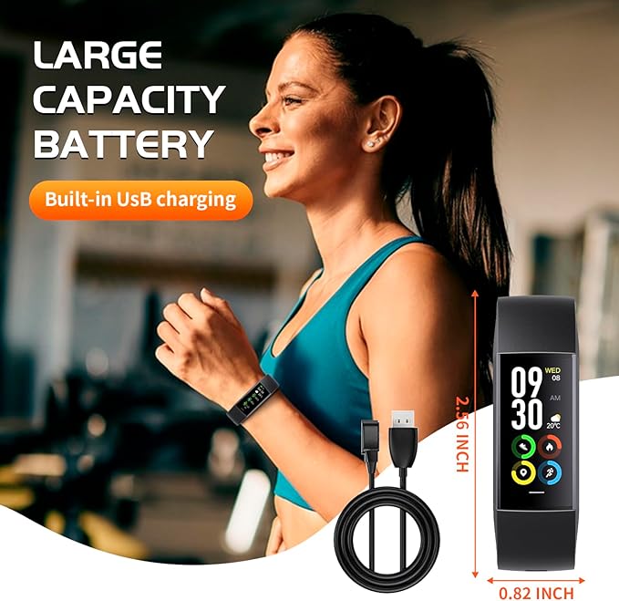 Fitness Tracker with 24/7 Heart Rate Blood Oxygen Sleep Monitor, Activity Tracker with 1.1" AMOLED Touch Color Screen, Multiple Sport Modes Step Counter, IP68 Waterproof for Women and Men