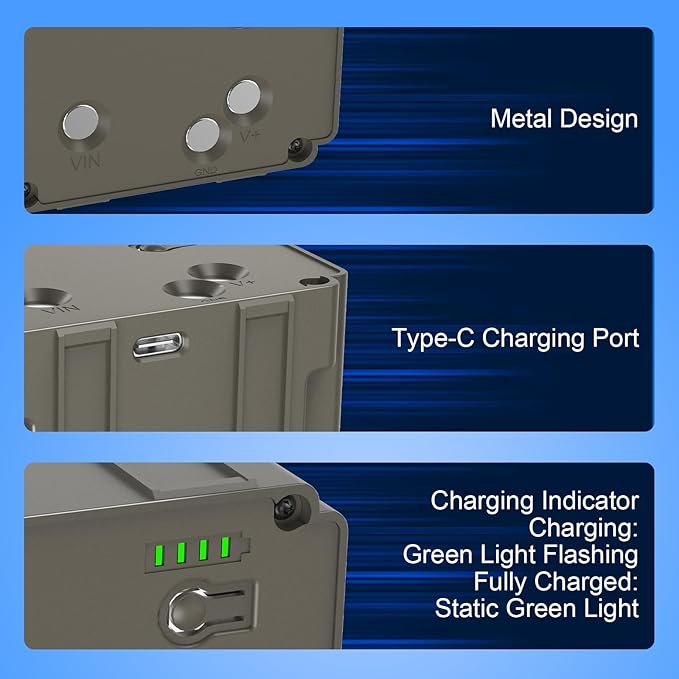 Rechargeable Battery for Tactacam Defend Battery, Lithium-ion Rechargeable Batteries 9000mAh, Compatible with Tactacam Defend Cellular Security Camera