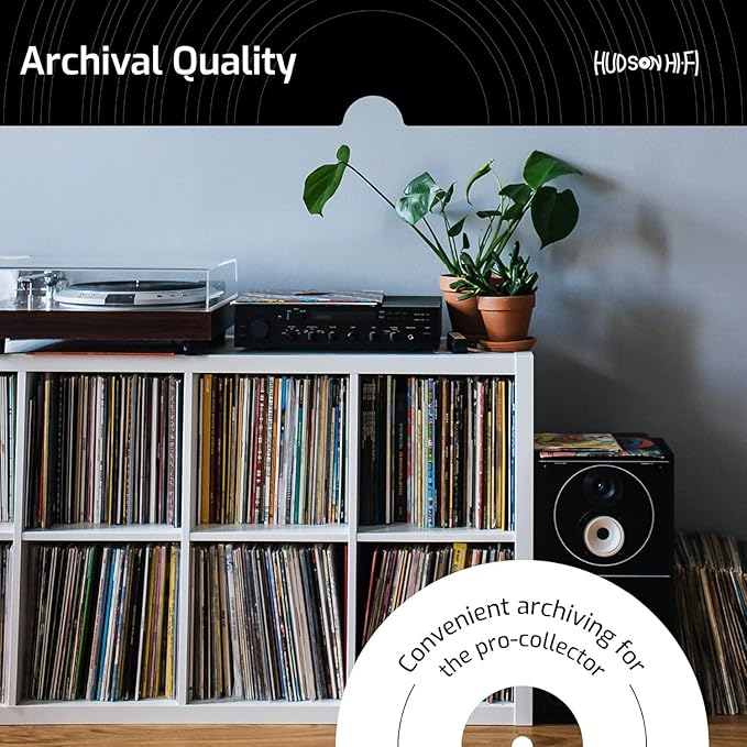 New - Hudson Hi-Fi Vinyl Record Outer Sleeve Covers - 50 Pack - Premium Crystal Clear Sleeves - Protect Your LP Albums from Scratches, Dirt & Dust - 3 Layers of 30µm Thick No-Acid Exterior Disc Cover