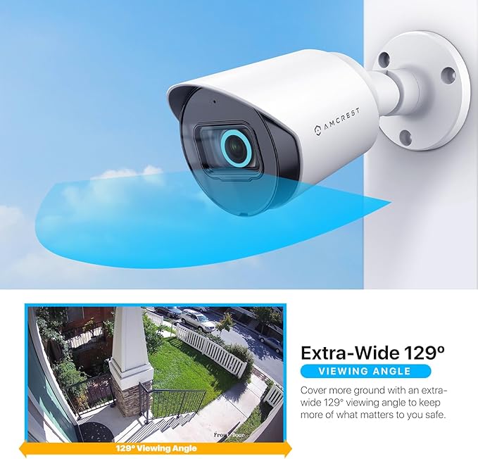 Amcrest Full HD 1080P Bullet Outdoor Security Camera (Quadbrid 4-in1 HD-CVI/TVI/AHD/Analog), 2-Megapixel, 98ft Night Vision, 2.8mm Lens 129° Viewing Angle, White (AMC1080BC28-W)