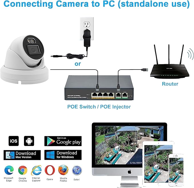 4K 8MP PoE IP Turret Camera Outdoor 24/7 Full Color Night Version 2.8mm 105° Wide Angle, H.265, IP67, Compatible with Uniview NVR, NDAA Compliant IP Security Camera