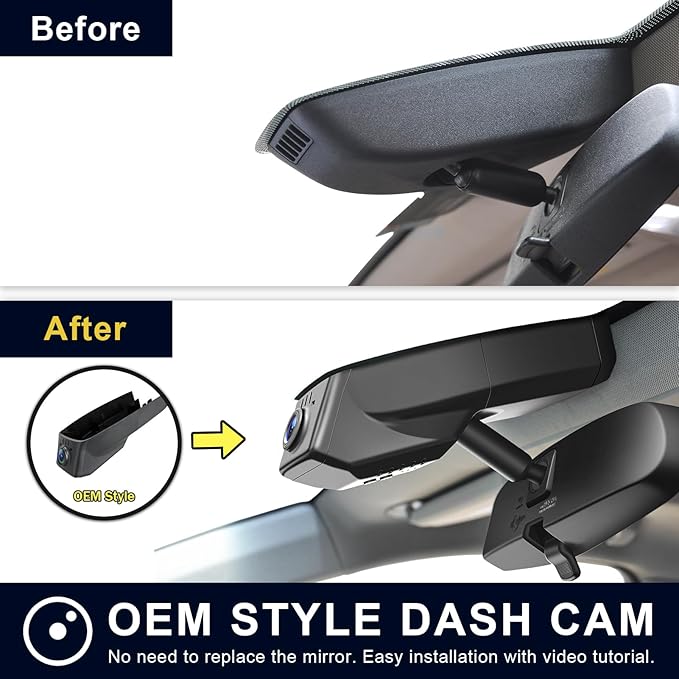 Front 4K & Rear 1080P Dash Cam Custom fit for GMC Yukon, Yukon XL 2015 2016 2017 2018 2019 2020(Model C), Model C & Model D Have Same Models Years but Vehicle Sensor Cover are Different