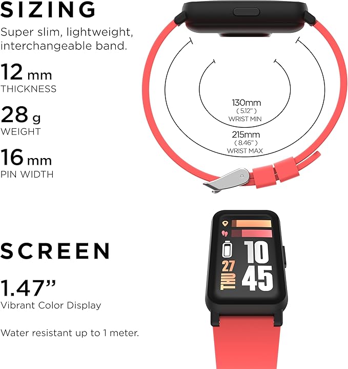 iTouch Active 4 Smartwatch Fitness Tracker – 1.47” Display, IP68 Water Resistant, 96 Sport Modes, Heart Rate & Activity Tracking, GPS, Pedometer, 100+ Watch Faces – for Android & iOS