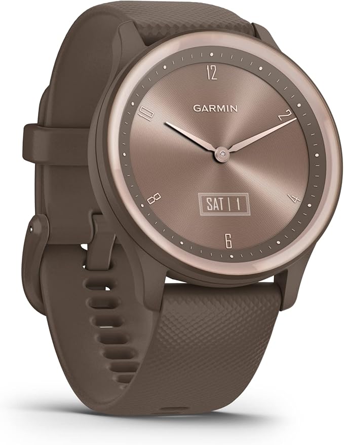 Garmin vivomove Sport, Hybrid Smartwatch, Health and Wellness Features, Touchscreen, Cocoa (Renewed)