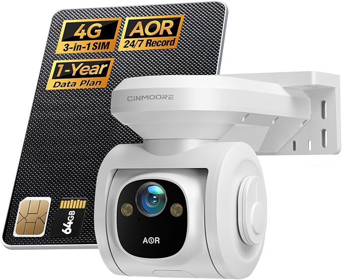 4G LTE Cellular Security Camera Outdoor 2.5K QHD, No WiFi 24/7 Recording, vSIM & 64GB SD, 8W Solar Panel Powered, Pan Tilt AI Person/Animial/Vehicle Tracking, Color Night Vision, IP67 Cold-Resistant