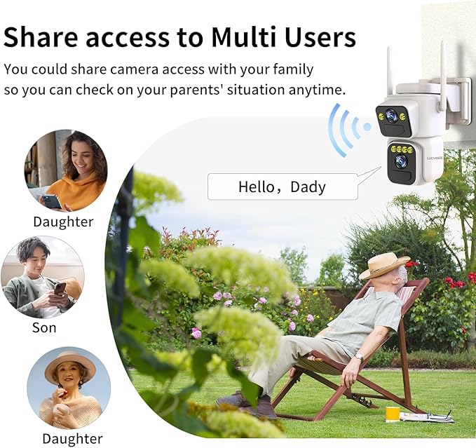 Dual Lens Outside Cameras for Home Security Cameras 4 Pack,2.4G & 5G WiFi,Solar Battery Powered Camera with AI Motion Siren,SD/Free Cloud Storage,No Monthly Fee,Color Night Vidion,Waterproof