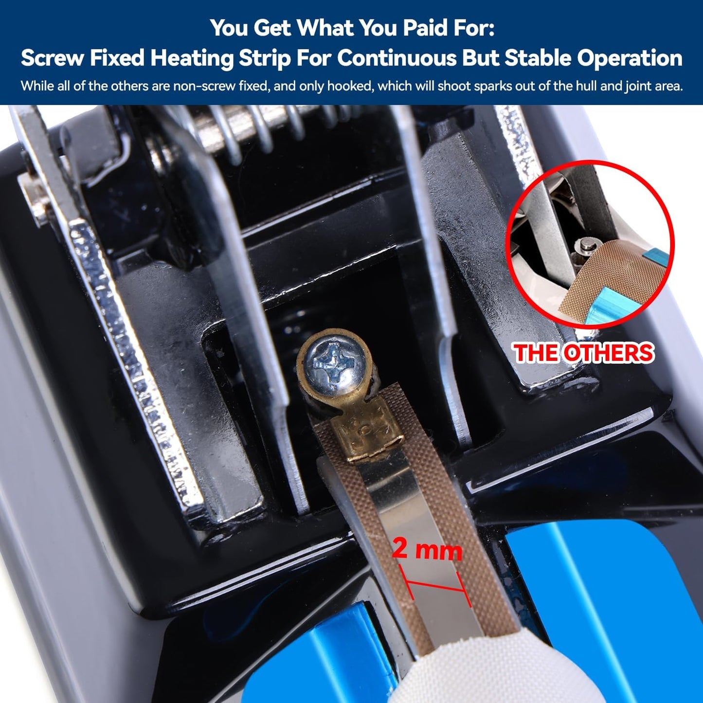 Sealer Pro, 8-inch Impulse Heat Sealer, 2-mm Sealing Width Super Heavy Duty Bag Sealing Machine with Extra 2 Replacements,Black
