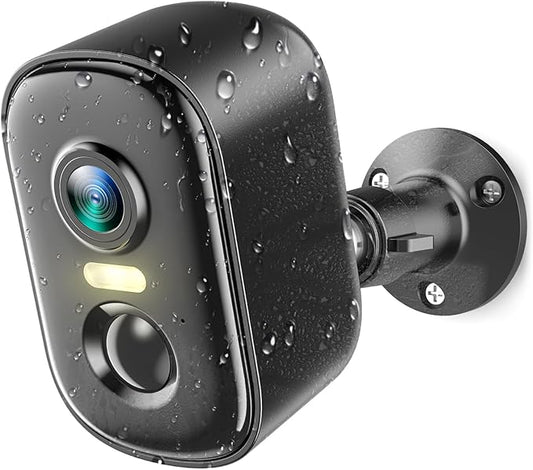 Rocktone 2K Security Cameras Wireless Outdoor, Battery Powered WiFi Cameras for Home Security with AI Motion Detection, Spotlight Color Night Vision, 2-Way Talk, Siren Alarm, IP65, Cloud/SD Storage