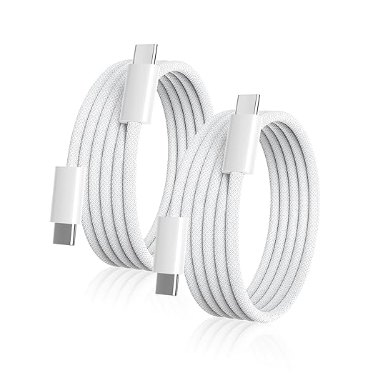 USB C to USB C Cable, 2Pack USBC to USBC Cable 6FT 60W Type C Charger C to C Cable Fast Charging Cord for iPhone 17/17 Pro Max/16 Pro Max/15 Plus/15 Pro Max/Samsung S23 Note 20 MacBook Air