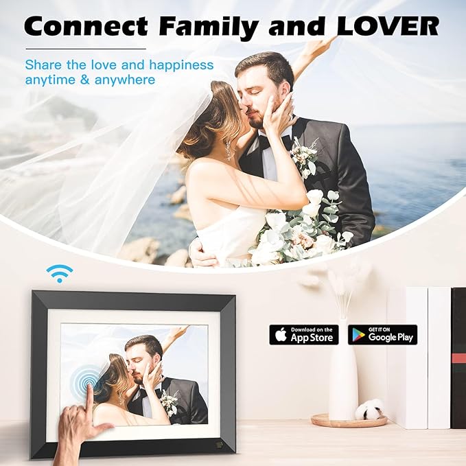 11" 2K Digital-Picture-Frame WiFi Photo Frame - IPS 2176 * 1600 Smart Frame with 32GB Storage Touch Screen, Easy to Share Photo Video Via App Email, Free Cloud Storage, Gifts for Mom Dad Grandparents