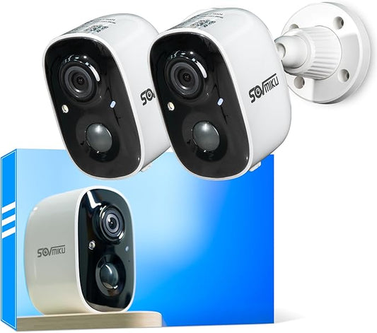 Vicohome 2K Security Camera Wireless Wi-Fi Indoor/Outdoor,Battery Powered,Easy to Setup,PIR Motion Detection,Two Way Audio, Audible Flashlight Siren,2.4GHz, Color Night Vision,180 Days Exchange Policy