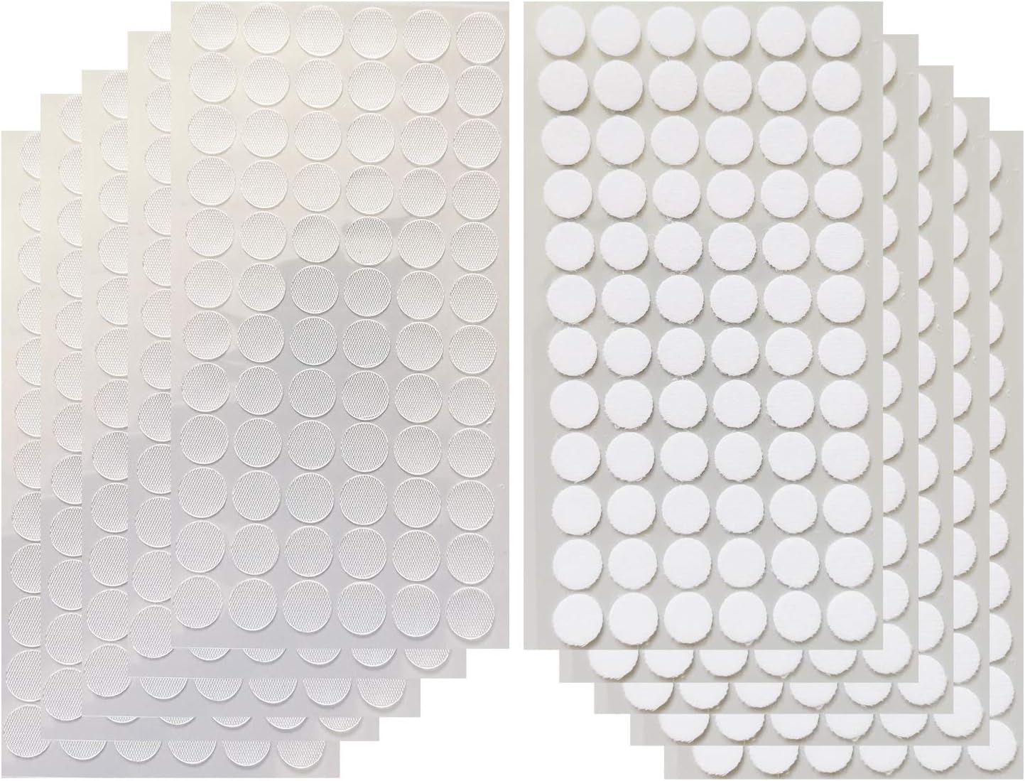 Vkey 700pcs (350pairs) 1.5cm Diameter Transparent Sticky Back Thin Clear Dots with Adhesive Hook & Loop Coins Tapes