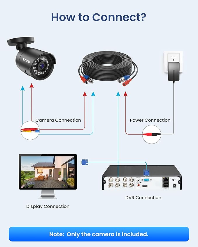 ZOSI 4 x 2MP 1080p Home Security Camera Outdoor Indoor, 1920TVL HD CCTV Bullet Camera, 100ft Night Vision, 90° Wide Angle, IP66 Weatherproof Surveillance Camera with 24 LEDs (Black Color)
